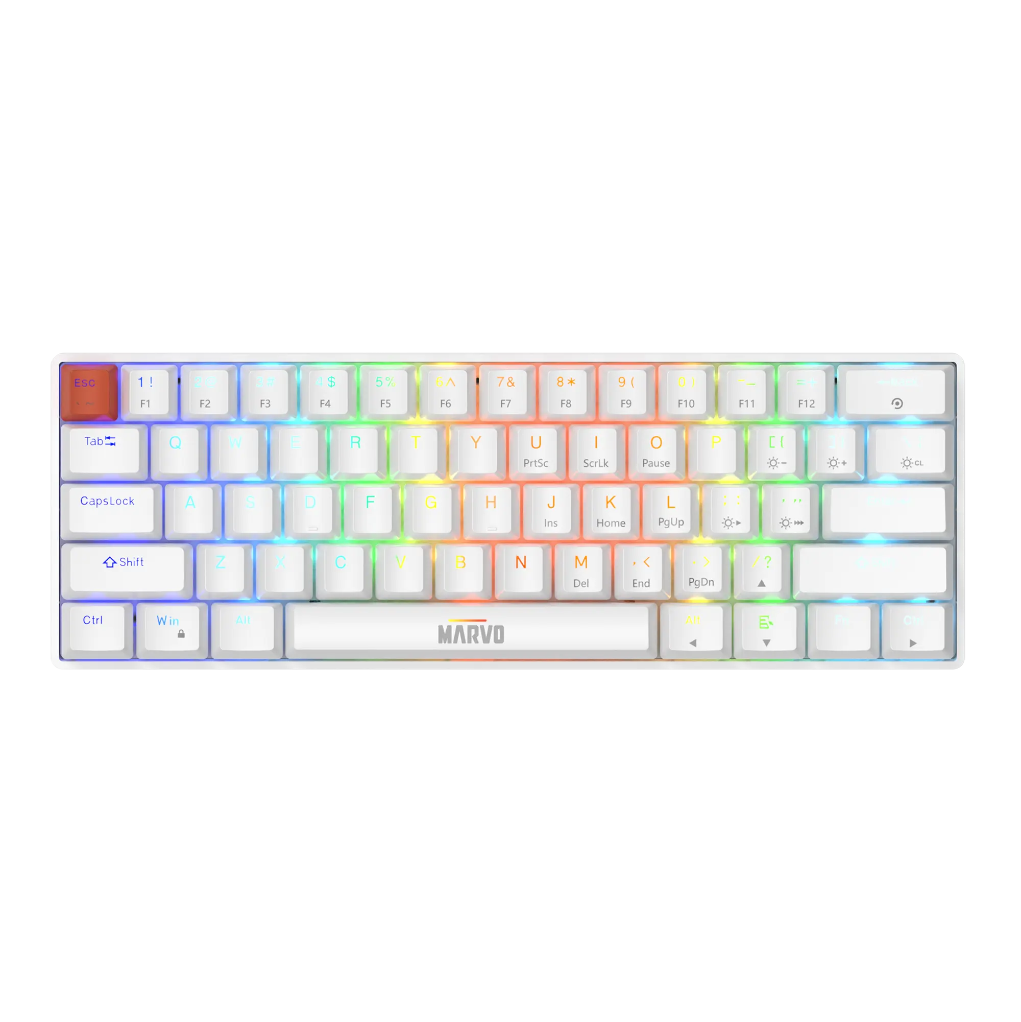 Saber 61 White Wired Mechanical Keyboard