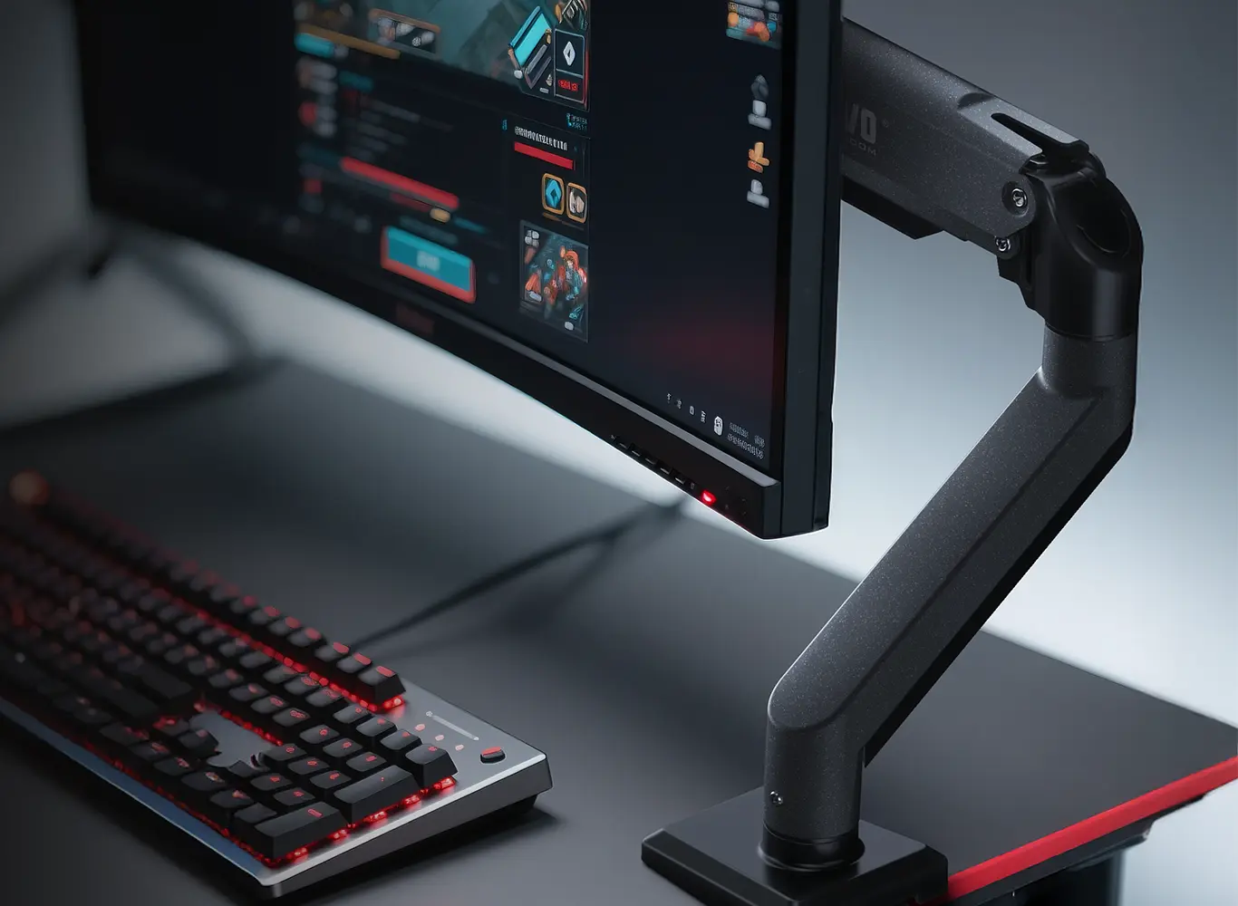 Installation options for monitor arm including C-clamp and keyhole methods